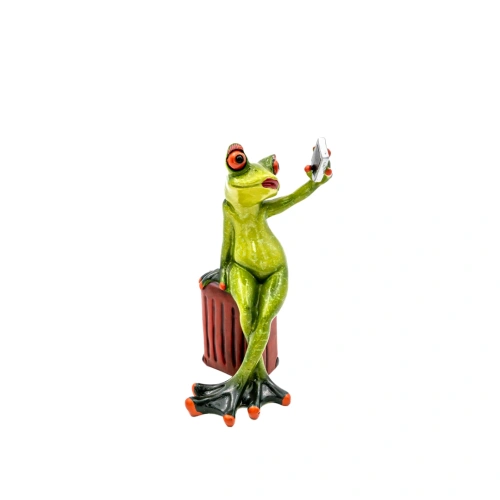 Фигурка Лягушка селфи 14,5см керамика арт.ED0202