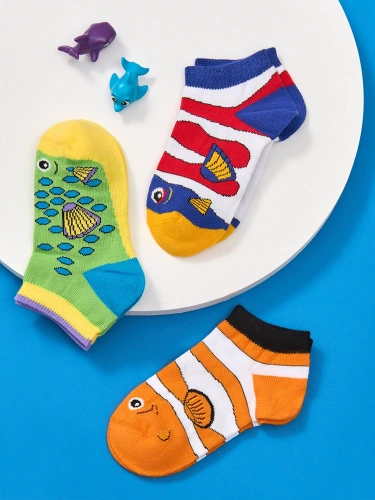 OMSA носки детские calzino рыбки 21Р62 rosso р.27-30