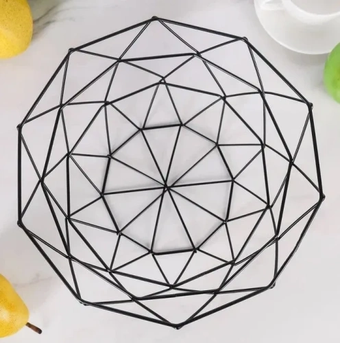 Ваза д/фруктов геометрия цв.черный 27*27*14см 3944572