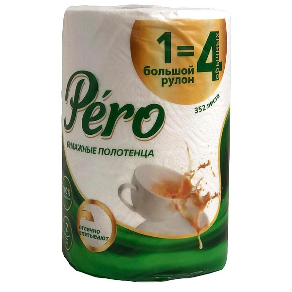 PERO полотенце бумажное 1=4 2сл 1рулон_