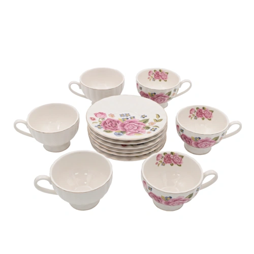 Чайный сервиз Розовая роза 12 предм. 220мл арт.EA047