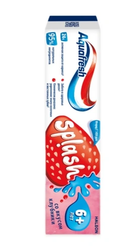AQUAFRESH SPLASH паста зубная детская клубника и мята 6-8 лет 50мл