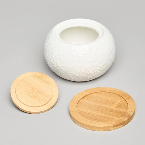 LEFARD Muse сахарница с деревянной крышкой на подставке 12*9,5см 450мл 587-207