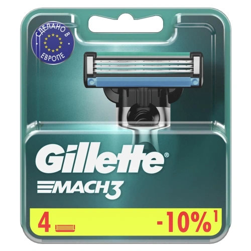 GILLETTE Mach3 кассеты сменные д/бритья муж. 4шт 775/605/774