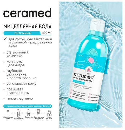ЦЕРАМЕД вода мицеллярная энзимная 400мл