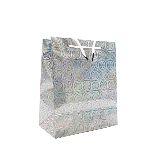 Пакет подарочный голография 22.5*18*10см звезды арт.ED0220