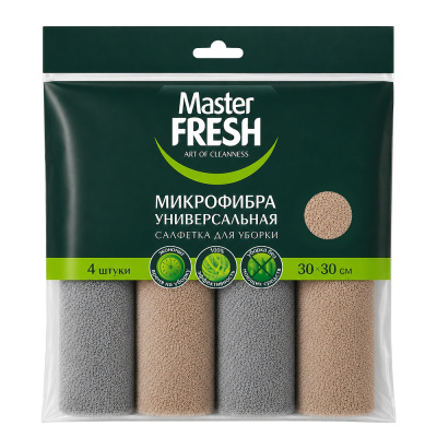 MASTER FRESH салфетки д/уборки антипыль микрофибра плюш 30*30см 4шт