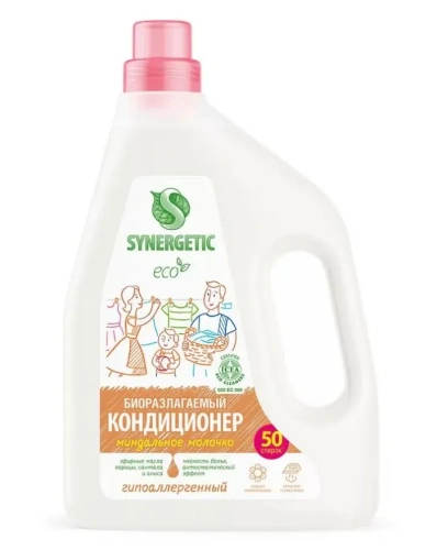 SYNERGETIC кондиционер д/белья миндальное молочко 1500мл (6)