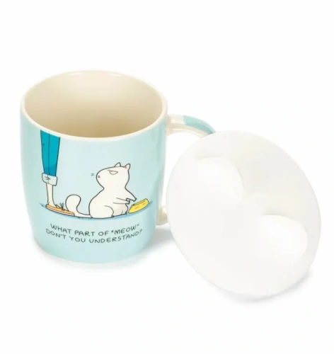 Кружка cats 380мл с силиконовой крышкой