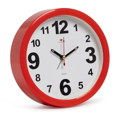 РУБИН будильник кварц цв.красный 15см В4-002/20