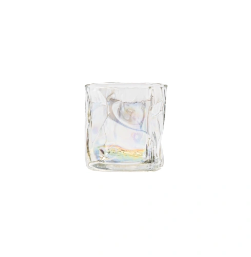 Стакан д/напитков стеклянный 180мл мятый эффект цв.радужный арт.EA102