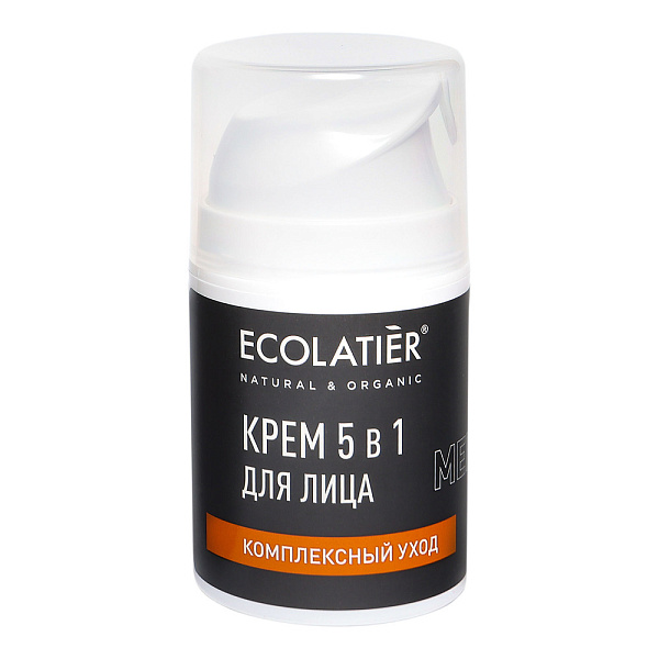 ECOLATIER MEN крем д/лица комплексный уход 5 в 1 50мл