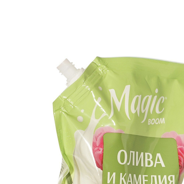 Magic Boom Крем-мыло жидкое Олива и камелия, дой-пак, 1 л