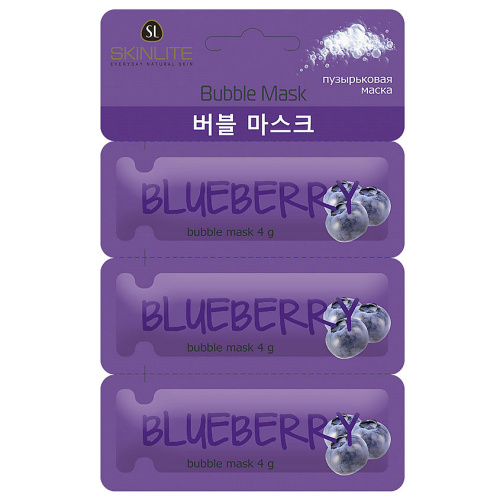 SKINLITE маска д/лица пузырьковая голубика 12г