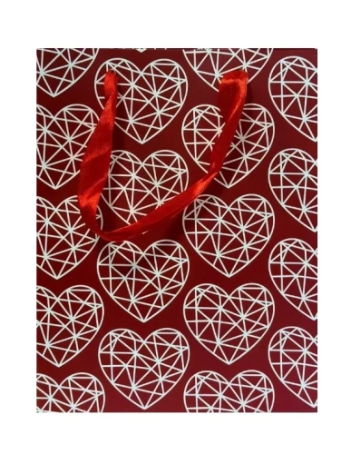 Пакет подарочный 23*18*10см Сердечки арт.EA225