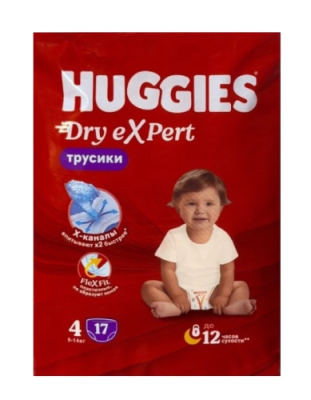HUGGIES трусики-подгузники драй эксперт 9-14кг 17шт
