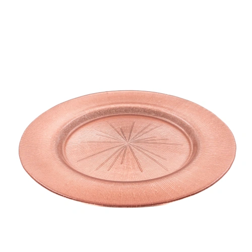 Блюдо стеклянное 32,5см цв.розовый арт.EA043