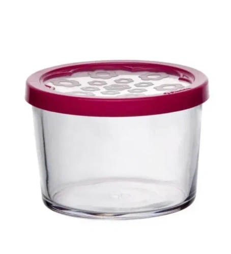 PASABAHCE BASIC контейнер фуксия крышка 220мл 1113705