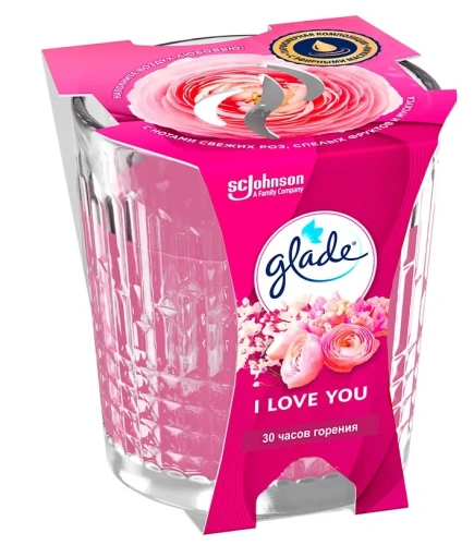 GLADE свеча аромат. в стакане I Love You 130г