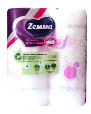 ZEMMA полотенце бумажное кухонное premium decor 2сл. 2 рулона