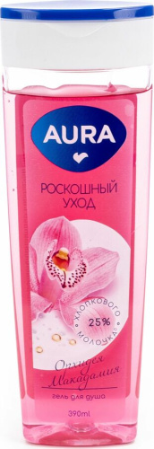 AURA гель д/душа орхидея и макадамия 390мл
