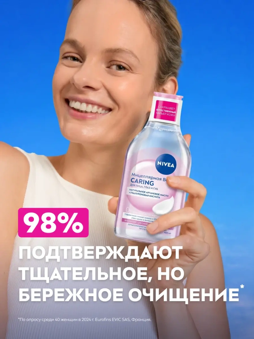NIVEA VISAGE мицеллярная вода смягчающая очищение 3в1 400мл 82382