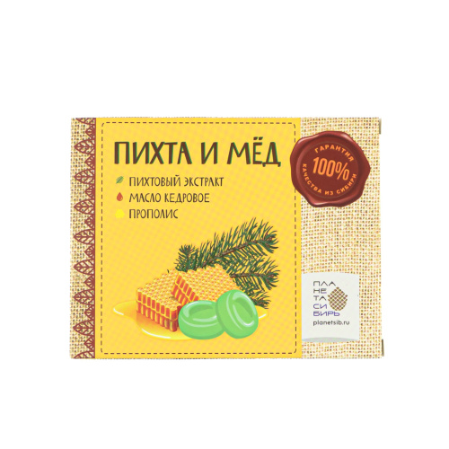 ПЛАНЕТА СИБИРЬ леденцы натуральные пихта и мед 48г