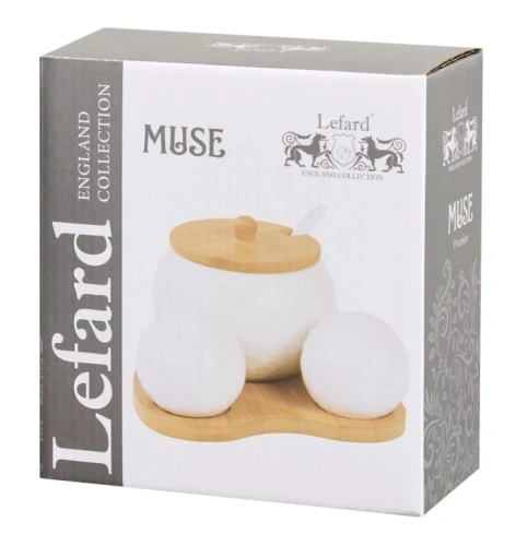 LEFARD Muse набор д/специй на деревянной подставке 3пр.15,5*15,5*10см 587-213