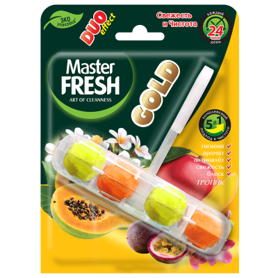 MASTER FRESH Gold блок подвесной д/унитаза duo effect 5в1 тропик 1шт