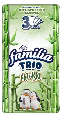 FAMILIA Trio платочки носовые 3сл. 10шт