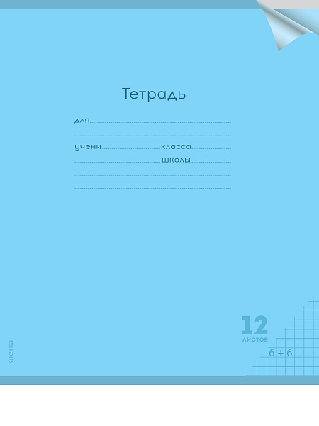 Тетрадь 12л plastic cover классика 12-1407