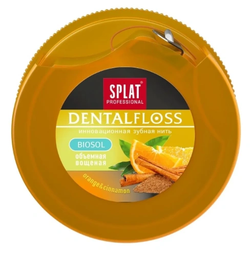 SPLAT нить зубная dental floss с ароматом апельсин-корица 40м