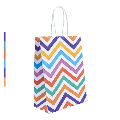 Пакет подарочный бумажный горох/полоска/звезды 15*21*8см EL231106304