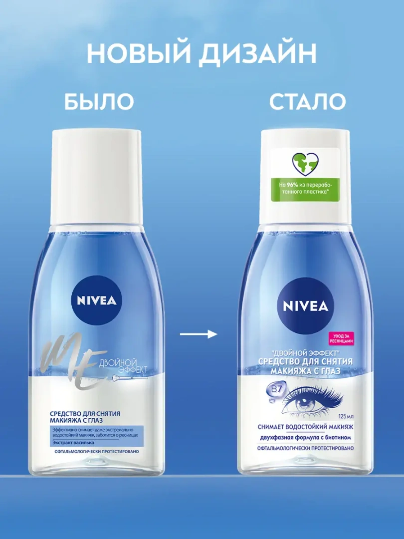 NIVEA VISAGE средство д/удаления водостойкого макияжа с глаз двойной эффект 125мл 81182