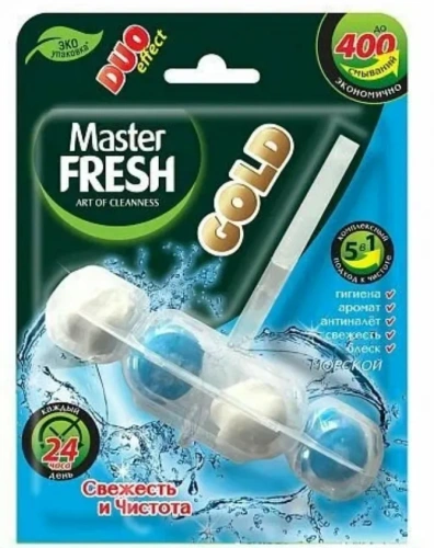 MASTER FRESH Gold блок подвесной д/унитаза duo effect 5в1 морской 1шт