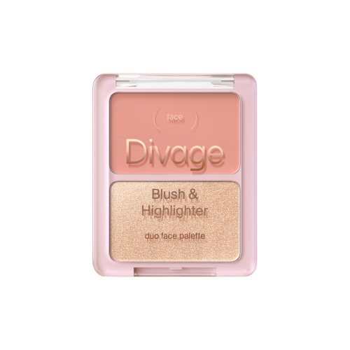 DIVAGE палетка д/лица blush&highlighter duo face palette т.01