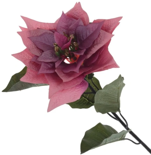 Цветок искусственный пуансеттия 85см 795144