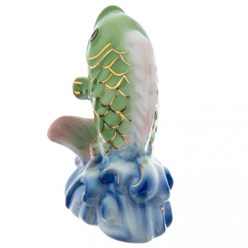 Статуэтка рыбка на волне фарфор 8см