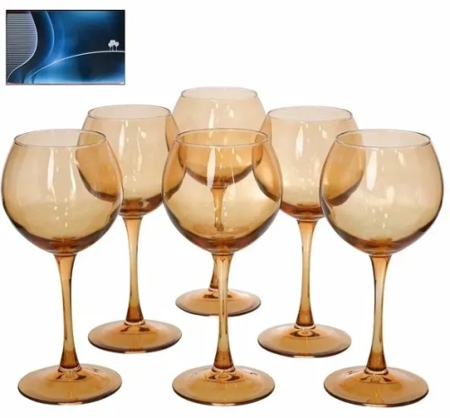 ДЕКОСТЕК набор фужеров 350мл 6шт 1770-Н7 цв.розовый